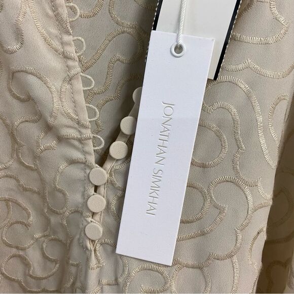 Jonathan Simkhai 
Jaid Embroidered Eyelet Blouse Cream Lace top $495 Sz L - Picture 11 of 15